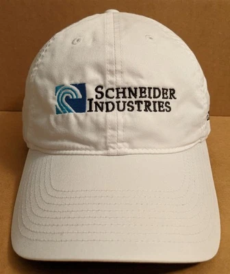 Nike Schneider Industries Logo Golf White Cap Hat Adjustable Belt Lightweight - Image 1 of 4