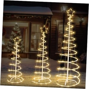 3 Packungen Weihnachten Spiralbaum mit Lichtern, 3/4/5 Fuß beleuchtet 3-4-5 Fuß warmweiß - Bild 1 von 8