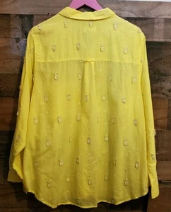 Maeve Anthropologie Algodón Piña Bordado Top Bolsillo Verano Oficina Talla 22 - Imagen 1 de 12