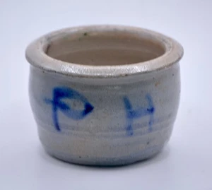 C1800 Rare SALT GLAZED STONEWARE "PH" Marked Blue & White Possibly LAMBWATH Smal - Picture 1 of 5