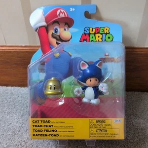 Nintendo Super Mario 4" Cat Toad & Super Bell Gaming Action Figure Jakks Pacific - Picture 1 of 2