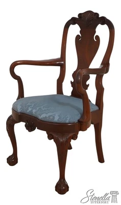 70431: KINDEL Winterthur Mahogany Armchair w. Blue Damask Fabric - Image 1 of 4