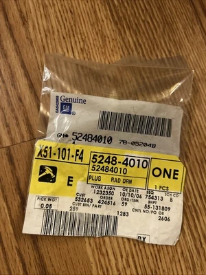 Tapón de drenaje del radiador GM 52484010 piezas originales Foto 1 de 2