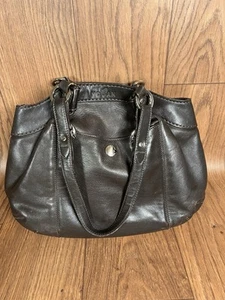 HOGAN Brown Leather Hobo Shoulder Bag Made In Italy LR-17 - Picture 1 of 23