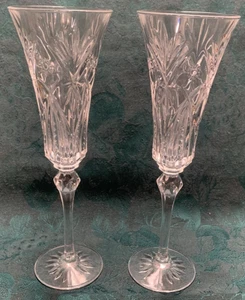 Cristal D'Arques-Duran Vincennes Bleikristall Sektflöte Paar 10" 6,25 Unzen - Bild 1 von 8