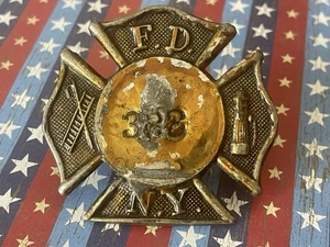 RAR Ende 1800 Anfang 1900 FDNY New York Feuerwehr Hut/Helm Abzeichen 388 - Bild 1 von 9