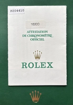 Garanzia Rolex per Datejust 16200 P204410 P Serial Authentic - Immagine 1 di 3