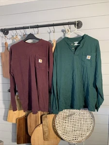 Carhartt Men’s Long Sleeve Logo Shirt Original Fit Large/medium 🔥 - Picture 1 of 9