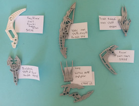 Lego loose Bionicle weapon lot staff pincer claw silver white 2008 Vultraz 8698