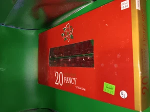 Vintage 20 Stück ausgefallenes Licht Set rote Weihnachtsglocken Innen/Außen 17 Fuß - Bild 1 von 4