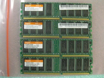 Hynix  1GB 4 x 256 MB HYMD232646B8J-D43 AA PC3200U-30330 DDR 400 CL3 Memory - Image 1 of 4
