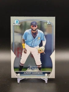 2023 Bowman Chrome Prospects Junior Caminero #BCP-61 1st Bowman Rays - Picture 1 of 2