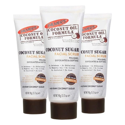 Palmer's Coconut Sugar Exfoliating Facial Scrub 3 Pack Gently Buffs Skin - Image 1 of 4