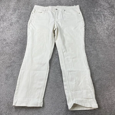 Denim & Company Cropped Jeans Women's 14 Petite White Mid Rise 5-Pocket - Image 1 of 4