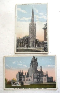 2 alte 1910er Jahre Prelinen Postkarten von Landmarks in Toronto, Kanada - Bild 1 von 2