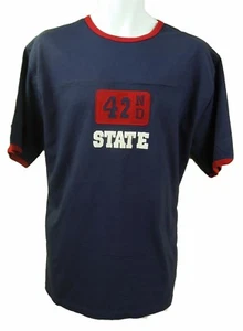 DARK BLUE SHORT SLEEVE CREW NECK  COTTONT-SHIRT, 42ND STATE, SIZE LARGE, MT243A - Picture 1 of 3