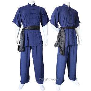 Cotton Changquan Uniform Kung fu Martial arts Tai chi Suit Wing Chun Top Pants - Picture 1 of 9