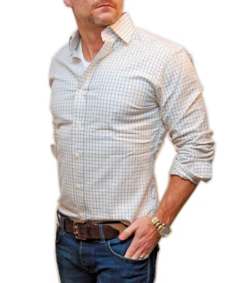 $145 Polo Ralph Lauren Mens Regent Dress Shirt Check White Black Yellow 16 32/33 - Image 1 of 4