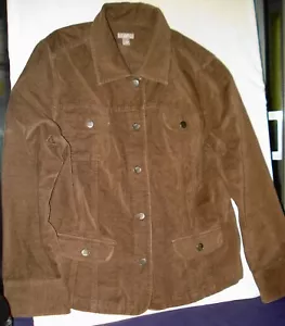 J. JILL CAREER BLAZER JACKE BRAUN GEBÜRSTETE BAUMWOLLE GEKNÖPFT 4 TASCHEN LS GR. LRG - Bild 1 von 9