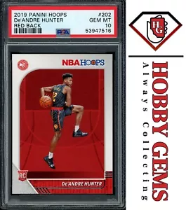 DE'ANDRE HUNTER PSA 10 2019-20 Panini Hoops RC Red Back #202 Low Pop - Imagen 1 de 2