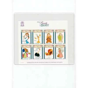 Disney Animated Film Characters in Postage Stamps Beauty & the Beast St Vincent - Picture 1 of 2