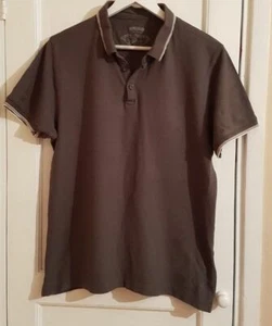 RED HERRING MENS LARGE CHARCOAL GREY SHORT SLEEVE POLO SHIRT E3 - Picture 1 of 3