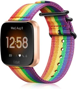 Für Fitbit Versa 2/ Versa/ Versa Lite Band Nylon Gewebt Handschlaufe Ersatz - Bild 1 von 12