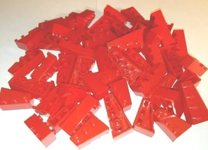 LEGO® City 50 Stück Flügel Stein Keil dick verschiedene Größen in rot - Bild 1 von 1