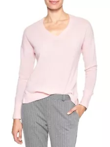 Suéter cuello en V Banana Republic Factory 100 % cachemira, loto, talla L, nuevo con etiquetas - Imagen 1 de 1