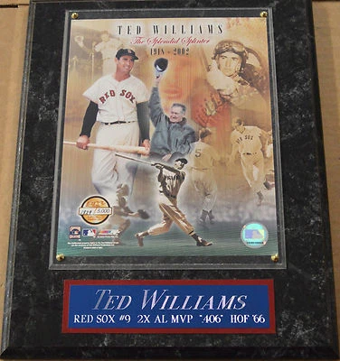 TED WILLIAMS BOSTON RED SOX FRAMED 8X10 PHOTO-MAN CAVE DECOR-12X15 WALL PLAQUE - Image 1 of 3