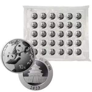 Lot of 30 - 2023 10 Yuan Silver Chinese Panda .999 30g BU - Picture 1 of 3