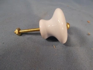 Vintage Porcelain Knob 1&1/2in wide complete w/ mounting Bolt and Nut - Picture 1 of 3