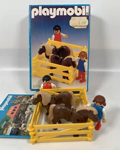 Vintage Playmobil 3579 Ponies with Children on Farm Ranch + Box 100% Complete - Picture 1 of 6