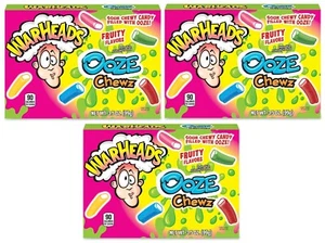 3x Sprengköpfe Ooze Chewz fruchtige Aromen saure zähige Süßigkeiten gefüllt mit Ooze 99g - Bild 1 von 2