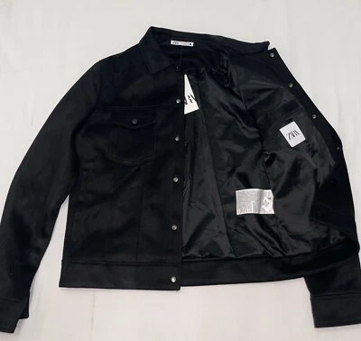 ZARA CLASSIC FIT FAUX SUEDE JACKET Size Medium - Image 1 of 4