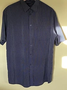 Golf - Colin Montgomerie Short Sleeved Shirt, L, Black Pin Striped. - Picture 1 of 3