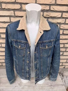 DIESEL Trucker Jeansjacke mit Sherpa Fellkragen - Größe L - Bild 1 von 6