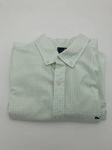 Vineyard Vines Whale Shirt Mens Size XL Green Light Checked Long Sleeve - Picture 1 of 9