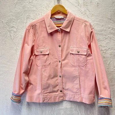 Chaqueta de Pana Fresh Produce Grande Rosa Borde en Contraste Primavera Pascua Foto 1 de 4