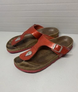 Birkenstock Gizeh Magic Galaxy Red Sparkling Flip flop Thong Sandal Size 36 - Picture 1 of 10