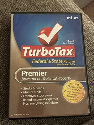 TurboTax 2010 Premier Federal State Investments Rental Property Windows Mac - Image 1 of 3