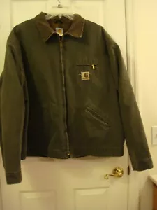 Giacca uomo vintage Carhartt J97MOS verde Detroit coperta a quadri foderata zip taglia 4XL - Foto 1 di 11