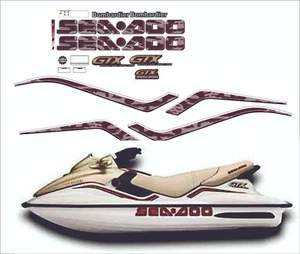 SEADOO GTX RFI 1999 Graphics / Decal / Sticker Kit BURGANDY - Picture 1 of 5