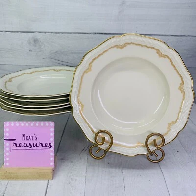 Hutschenreuther Selb WEIMAR Baviera Alemania Oro Borde Grande Sopa Pasta Juego 6 Foto 1 de 4