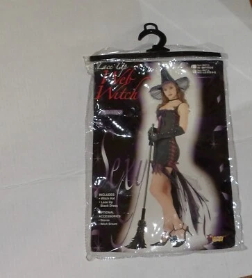 FORUM NOVELTIES SEXY LACE UP WEB WITCH 2PC. COSTUME ( SZ: M/L -8/12) - Image 1 of 4