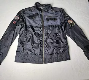 VINTAGE COOGI BLACK JACKET C69 PATCHES FIGHTER STYLE MEN'S COAT XL - Picture 1 of 13