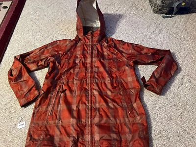 Foursquare Outerwear Jacket Micro Shield M Medium Hood Multi Pocket Plaid Orange - Image 1 of 4
