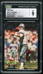 TROY AIKMAN 1992 Topps Stadium Club #602 Members Choice Cowboys HOF CGC 9 Mint - Picture 1 of 2
