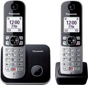 Panasonic KX-TG6852GB Schnurlostelefon mit 2 Mobilteilen (Bis zu 1.000 Telefonnu - Zdjęcie 1 z 7