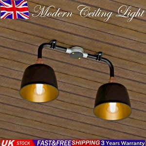 Deckenleuchte Fassung 2-fach schwarz Spot Leuchte Swirl Metall Lampenschirme Wohnleuchten - Bild 1 von 13